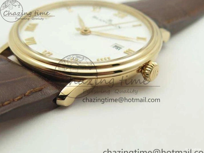 0328 Villeret 6651 RG ZF 1:1 Best Edition White Dial On Brown Leather Strap A Unique 8097